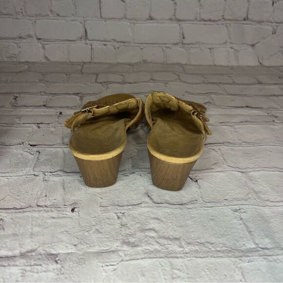 Vionic Skylar Brown Cork Print Adjustable Buckle Slide Sandals Shoes Women's 6 - Picture 3 of 7